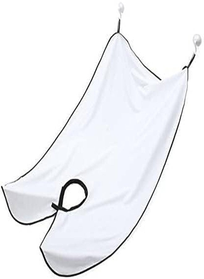 Osking Beard Hair Catcher for Shaving - Beard Trimming Apron & Beard Clippings Catcher (White Apron) - Image 1